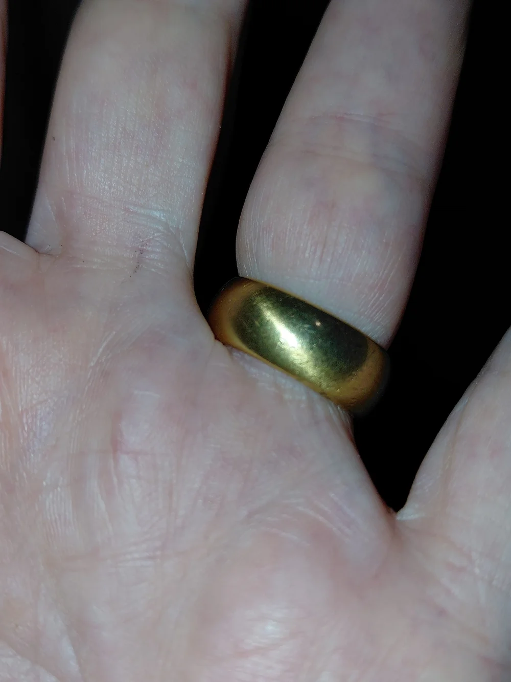 VTG CHANEL Coral Pink Enamel Resin Four-Leaf Clover Ring Gold-Plated Sz 6.25-6.5